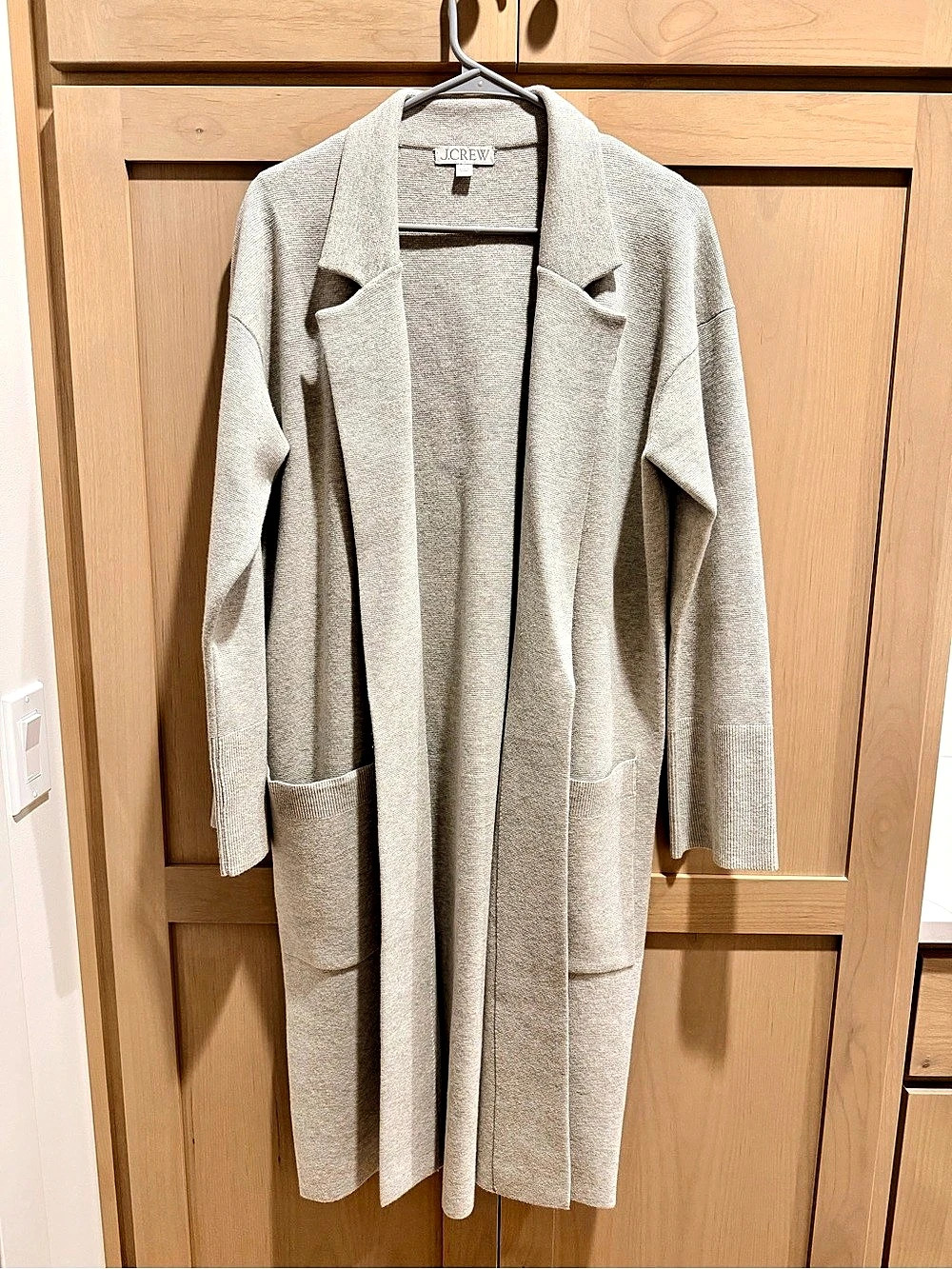 J.Crew Long Open-Front Cardigan - Light Grey